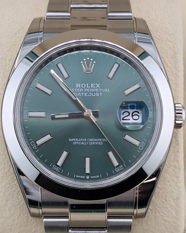 2022 Rolex Datejust 41MM Green Dial Oyster Bracelet (126300)