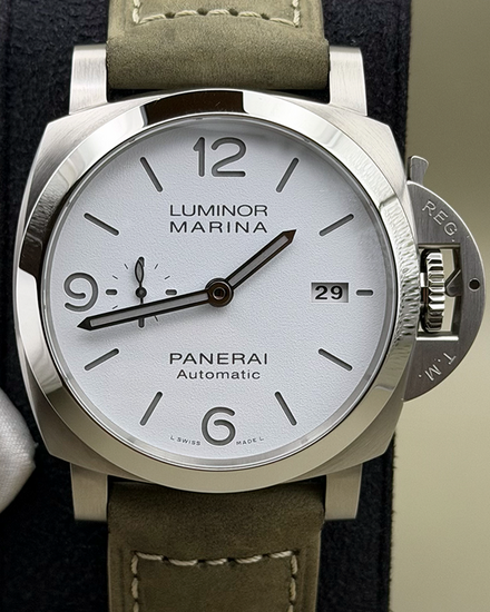 2022 Panerai Luminor Marina 44MM White Dial Leather Strap (PAM01314)