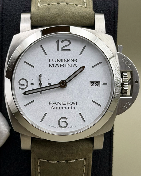 2022 Panerai Luminor Marina 44MM White Dial Leather Strap (PAM01314)