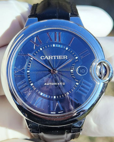 2019 Cartier Ballon Bleu 42MM Blue Dial Leather Strap (WSBB0025)