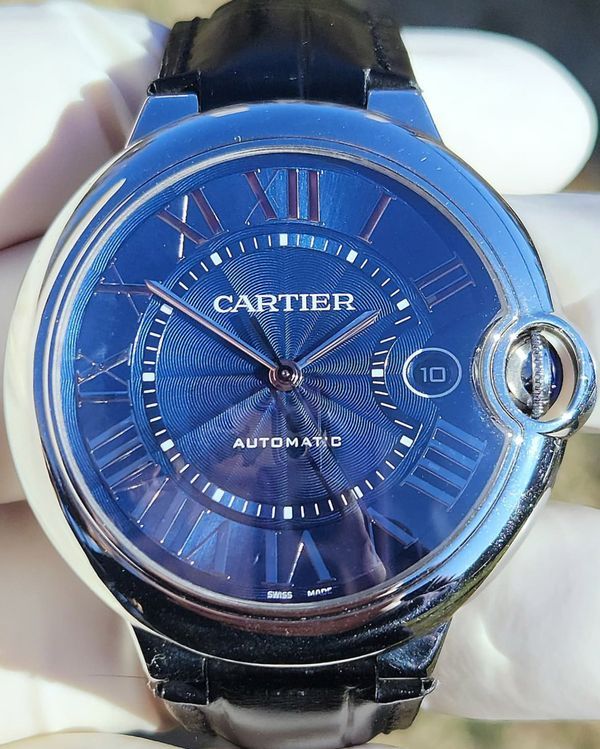2019 Cartier Ballon Bleu 42MM Blue Dial Leather Strap (WSBB0025)