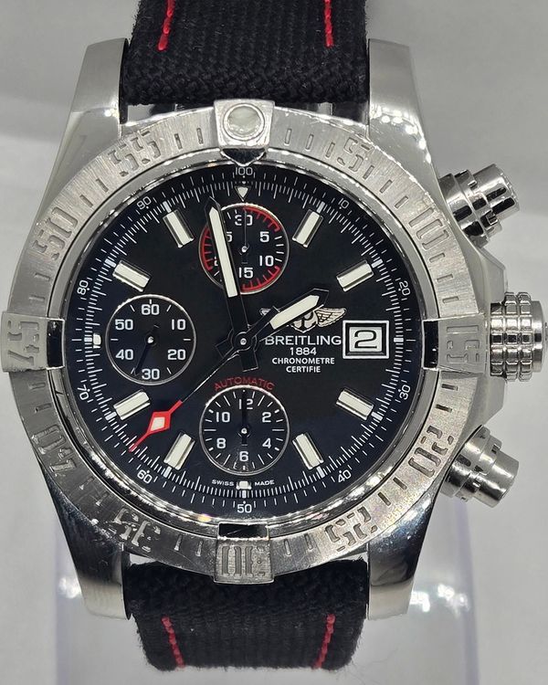 2018 Breitling Avenger II 43MM Black Dial Textile Strap (A13381)