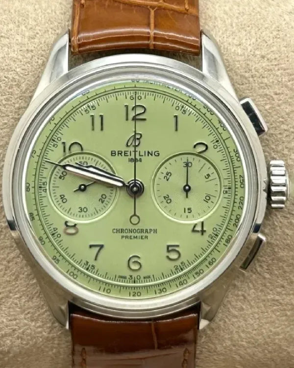 Breitling Premier B09 Chronograph 40MM Pistachio Dial Leather Strap (AB0930)