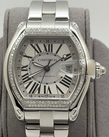 2012 Cartier Roadster GMT XL 42MM Silver Dial Steel Bracelet (2722)