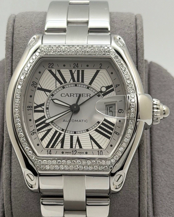 2012 Cartier Roadster GMT XL 42MM Silver Dial Steel Bracelet (2722)