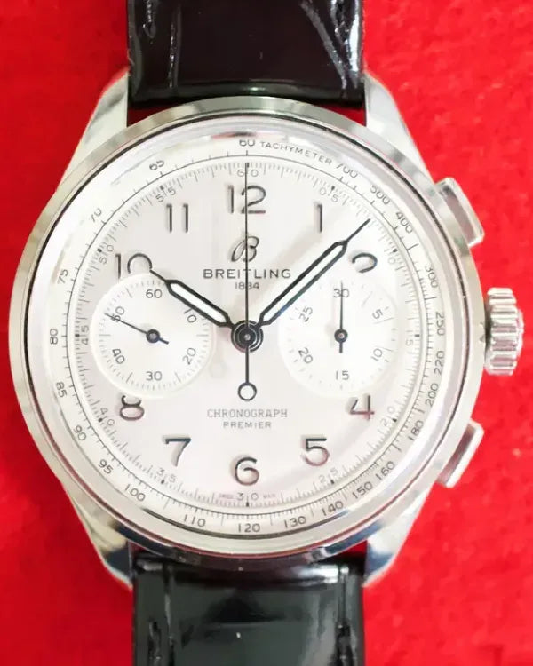 Breitling Premier B09 Chronograph 40MM Silver Dial Leather Strap (AB0930371G1P1)