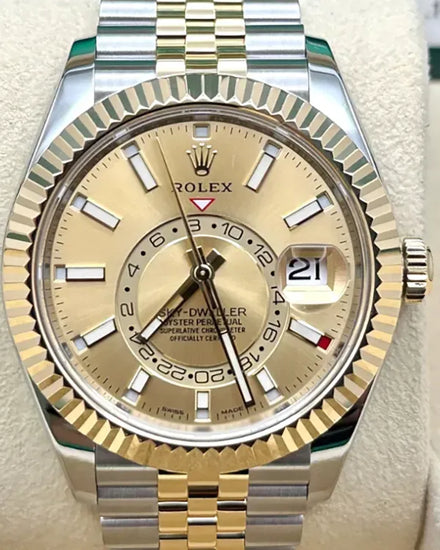 2021 Rolex Sky-Dweller 42MM Champagne Dial Two-Tone Jubilee Bracelet (326933)