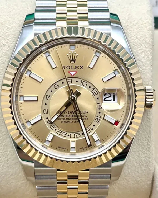 2021 Rolex Sky-Dweller 42MM Champagne Dial Two-Tone Jubilee Bracelet (326933)
