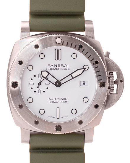 2022 Panerai Submersible 44MM White Dial Rubber Strap (PAM01226)