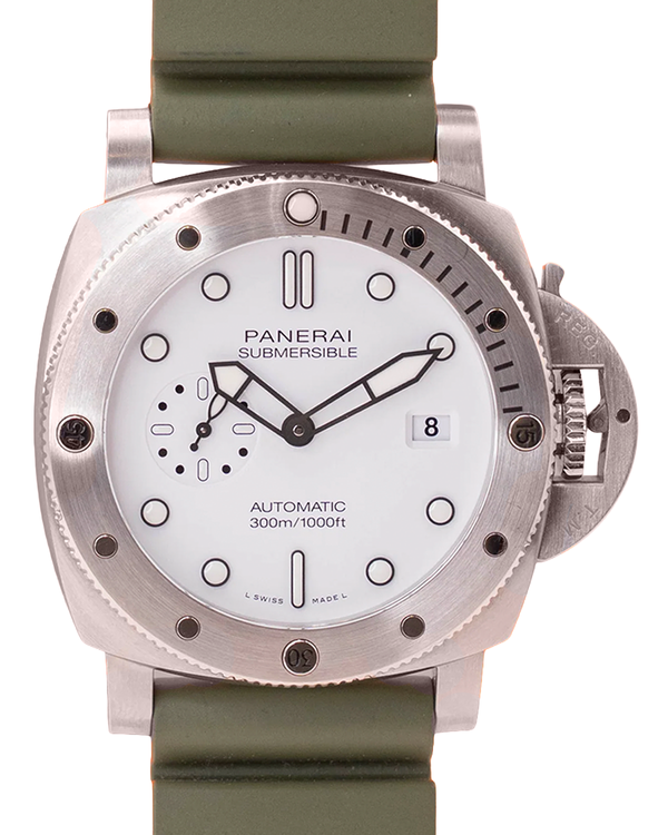 2022 Panerai Submersible 44MM White Dial Rubber Strap (PAM01226)