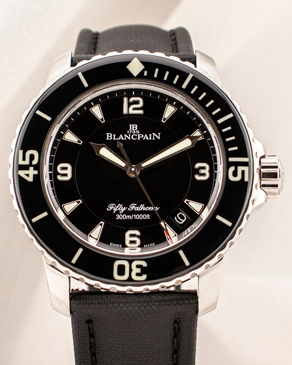 2020 Blancpain Fifty Fathoms 45MM Black Dial Textile Strap (5015-1130-52B)