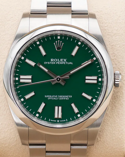 2023 Rolex Oyster Perpetual 41MM Green Dial Oyster Bracelet (124300)