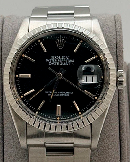 1984 (8.4 Mil. Serial) Rolex Datejust 36MM Black Dial Oyster Bracelet (16030)