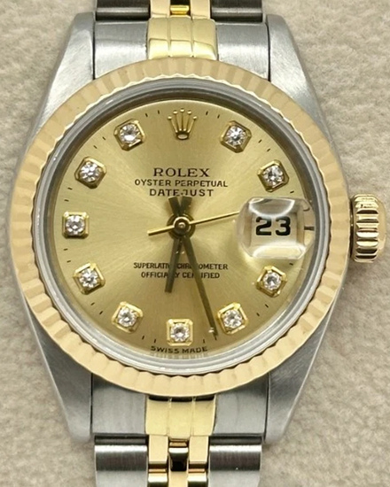 1996 (T Serial) Rolex Lady-Datejust 26MM Champagne Dial Two-Tone Jubilee Bracelet (69173)