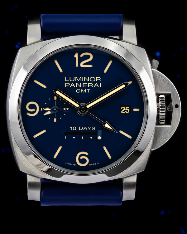2022 Panerai Luminor 1950 10 Days GMT "Design Miami" L.E. 44MM Blue Dial Rubber Strap (PAM00986)