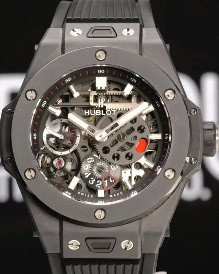 No Reserve - 2019 Hublot Big Bang "Meca-10 Black Magic" 45MM Skeleton Dial Rubber Strap (414.CI.1123.RX)