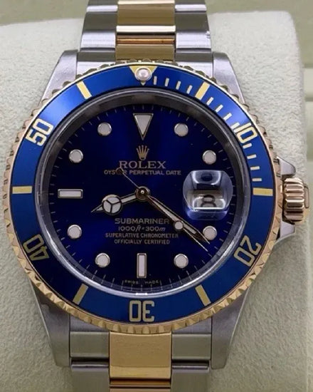 2005 (D Serial) Rolex Submariner Date "Bluesy" 40MM Blue Dial Two-Tone Oyster Bracelet (16613)