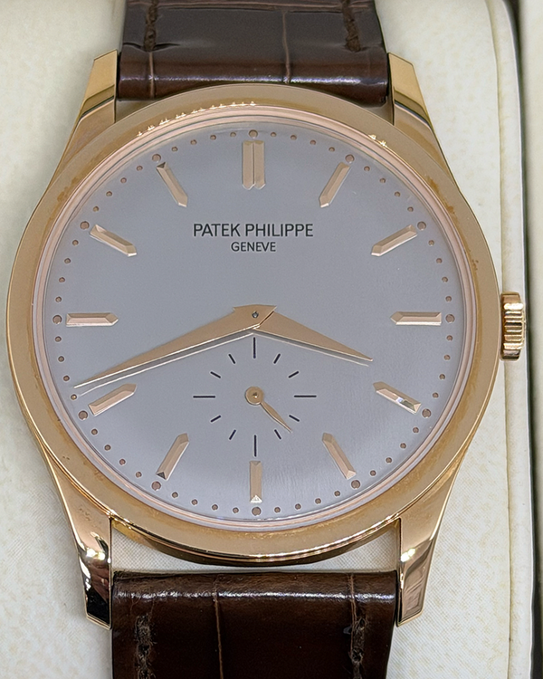 2011 Patek Philippe Calatrava 37MM Silver Dial Leather Strap (5196R-001)