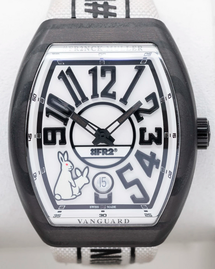 2023 Franck Muller Vanguard #FR2 "Rabbits" L.E. 41MM White Dial Textile Strap (V41SCDT FR2 GFGRNR NR)