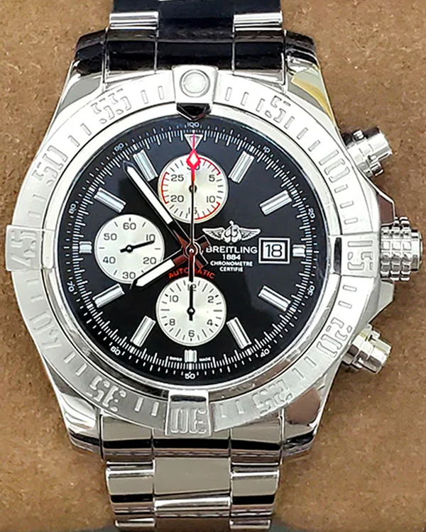 2019 Breitling Super Avenger II Chronograph 48MM Black Dial Steel Bracelet (A13371)