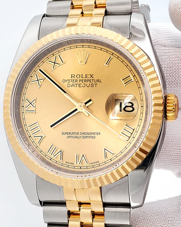 2009 Rolex Datejust 36MM Champagne Dial Two-Tone Bracelet (116233)