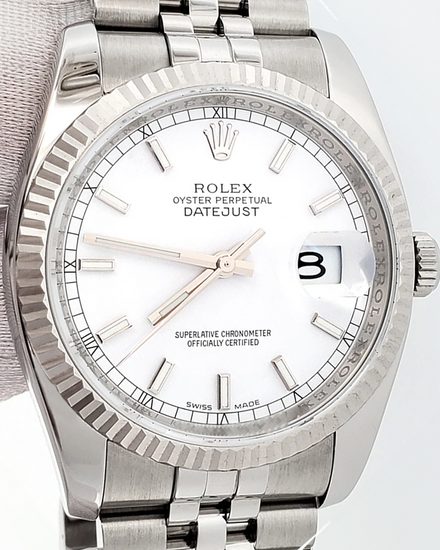 2013 Rolex Datejust 36MM White Dial Super Jubilee Bracelet (116234)