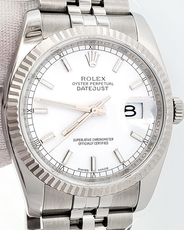 2013 Rolex Datejust 36MM White Dial Super Jubilee Bracelet (116234)