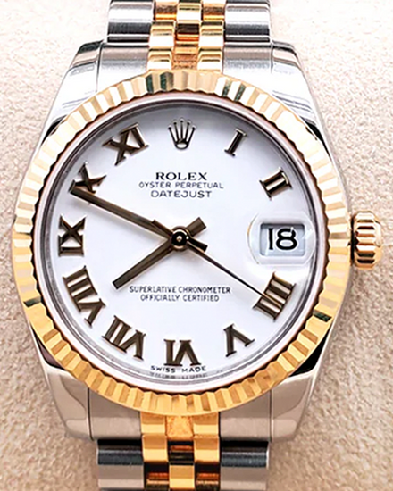 2011 Rolex Lady-Datejust 31MM White Dial Two-Tone Super Jubilee Bracelet (178273)