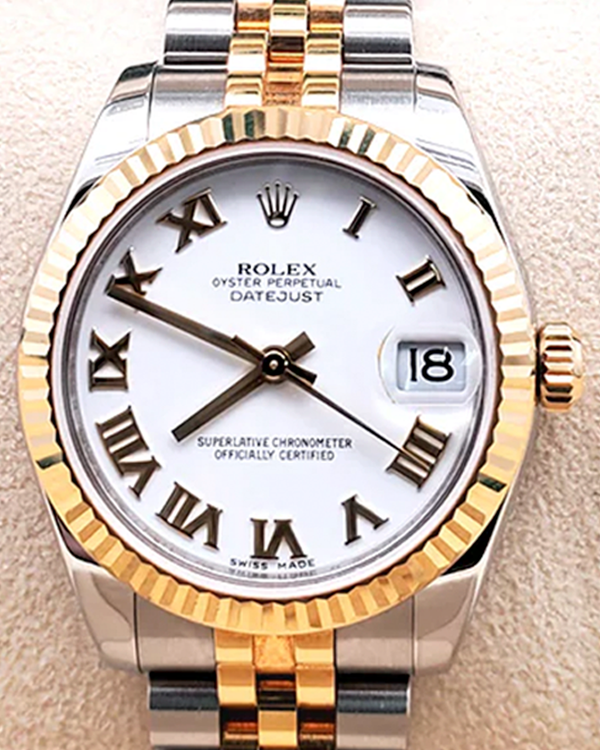 2011 Rolex Lady-Datejust 31MM White Dial Two-Tone Super Jubilee Bracelet (178273)
