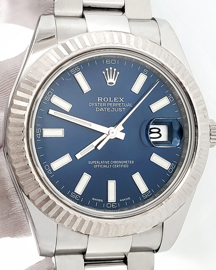 2016 Rolex Datejust II 41MM Blue Dial Oyster Bracelet (116334)