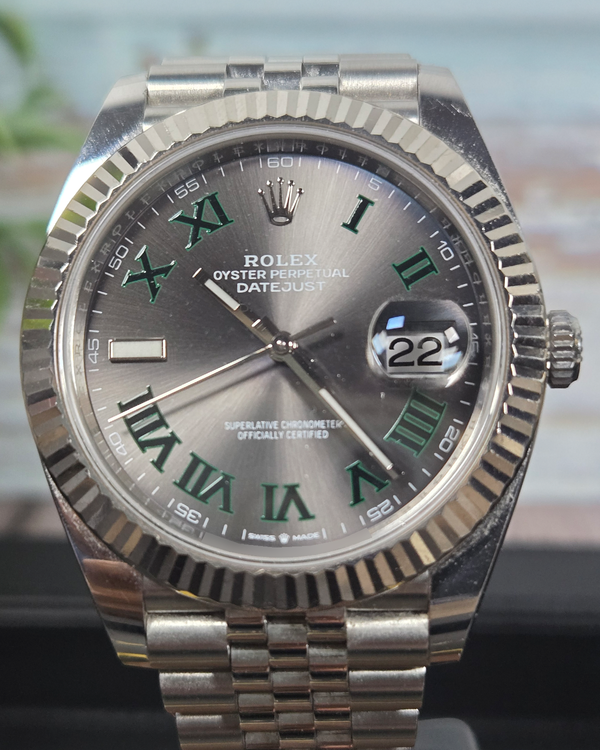 2021 Rolex Datejust "Wimbledon" 41MM Slate Dial Jubilee Bracelet (126334)