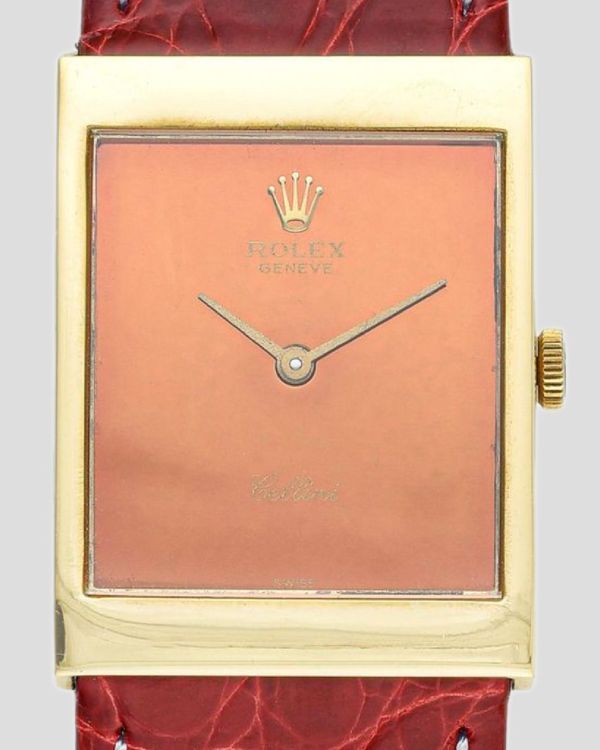 1973 Rolex Cellini 22.5MM Orange Dial Aftermarket Leather Strap (4014)