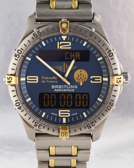 Breitling Aerospace "Patrouille de France" L.E. 40MM Quartz Blue Dial Titanium Bracelet (F56062)