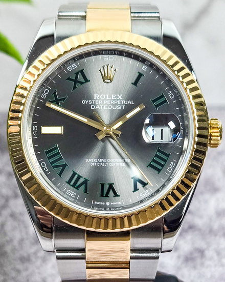 2018 Rolex Datejust "Wimbledon" 41MM Slate Dial Two-Tone Oyster Bracelet (126333)