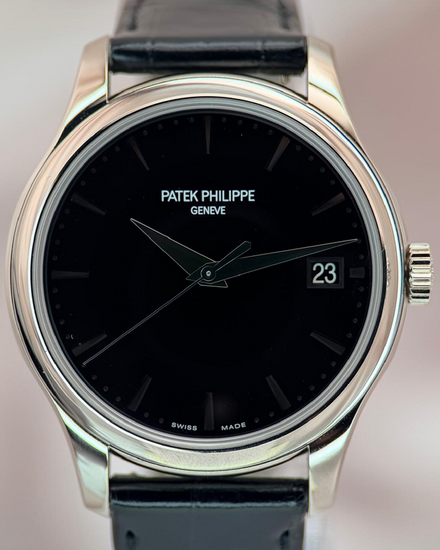 2022 Patek Philippe Calatrava White Gold 39MM Black Dial Leather Strap (5227G-010)