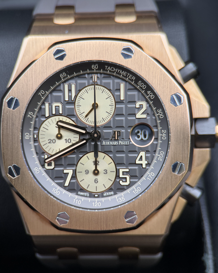2018 Audemars Piguet Royal Oak Offshore "Half Brick" 42MM Grey Dial Rubber Strap (26470OR.OO.A125CR.01)