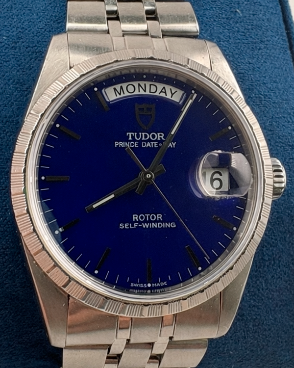 No Reserve - Tudor Prince Date Day 36MM Blue Dial Steel Bracelet (76214)