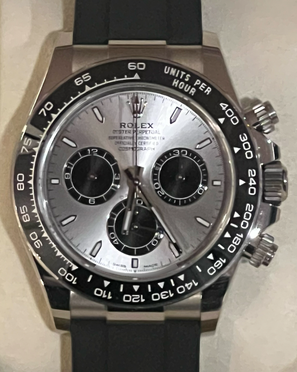 2025 Rolex Cosmograph Daytona 40MM Silver Dial Rubber Strap (126519LN)