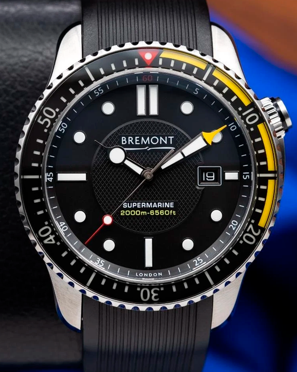 Bremont Supermarine S2000 45MM Black Dial Rubber Strap (S2000-YL-S)