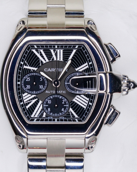 Cartier Roadster XL 40MM Black Dial Steel Bracelet (2618)
