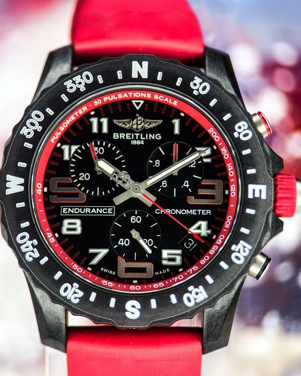 2022 Breitling Endurance Pro 44MM Quartz Black Dial Rubber Strap (X82310D91B1S1)