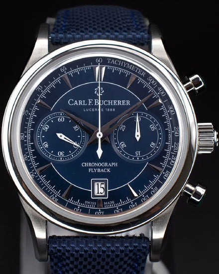 Carl F. Bucherer Manero Flyback 43MM blue Dial Textile Strap (00.10919.08.53.01)