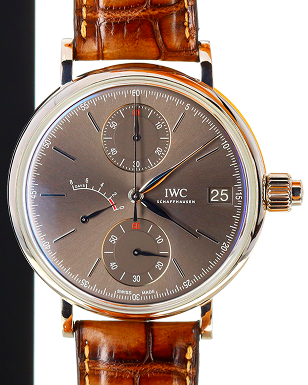 IWC Schaffhausen Portofino Moonpusher 45MM Slate Dial Leather Strap (IW515103)