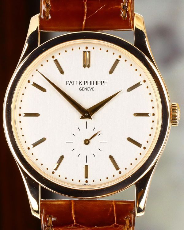 Patek Philippe Calatrava 37MM White Dial Leather Strap (5196R-001)