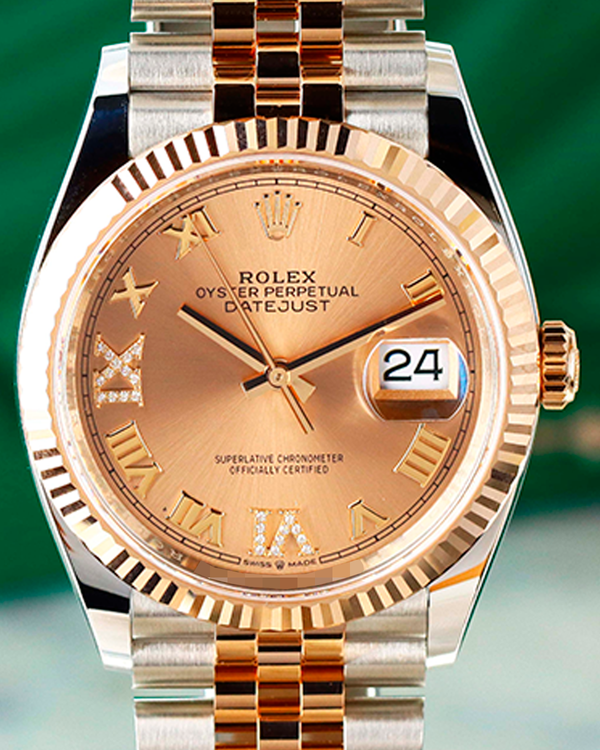 Rolex Datejust 36MM Rosé Dial Two-Tone Jubilee Bracelet (126231)