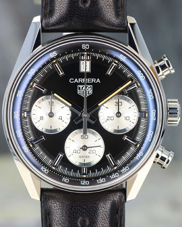 Tag Heuer Carrera Chronograph 39MM Black Dial Leather Strap (CBS2210.FC6534)