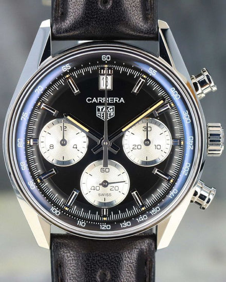 Tag Heuer Carrera Chronograph 39MM Black Dial Leather Strap (CBS2210.FC6534)