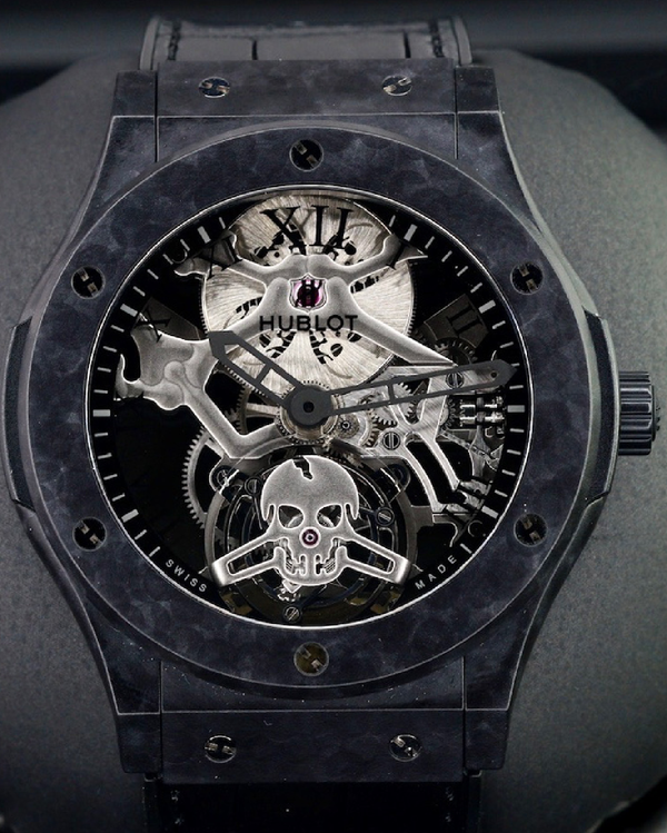 2021 Hublot Classic Fusion Tourbillon Skull L.E. 45MM Skeleton Dial Leather Strap (505.UC.0140.LR.SKULL)