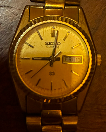 No Reserve - Seiko Vintage Day-Date 23.7MM Quartz Champagne Dial Steel Bracelet (2A23-0039)