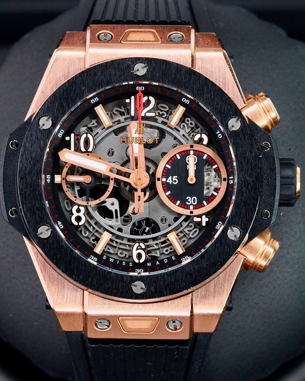 Hublot Big Bang Unico King Gold 45MM Skeleton Dial Rubber Strap (441.OM.1180.RX)